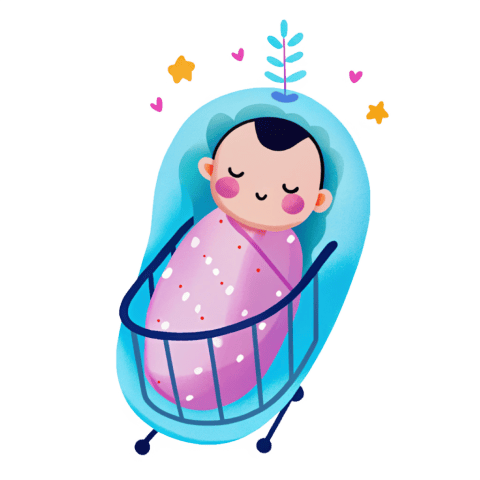Illustration d'un bébé dormant